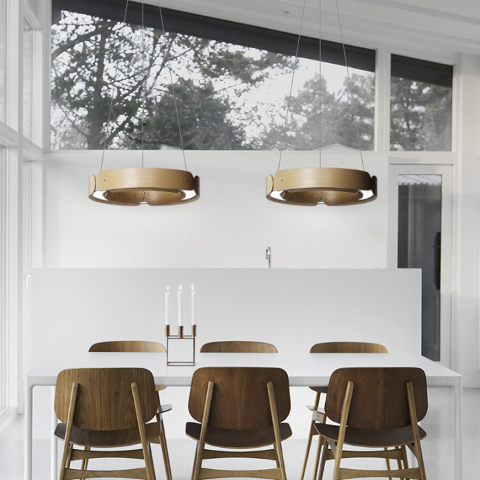 Подвесной кольцевой светильник RANGE 1 D70 Red wood ImperiumLoft