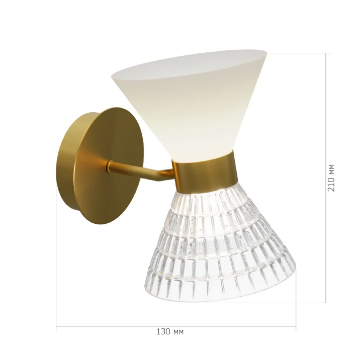Светильник настенный ST-Luce латунь/прозрачный, белый, латунь G9 LED 2*5W SL2004.301.02