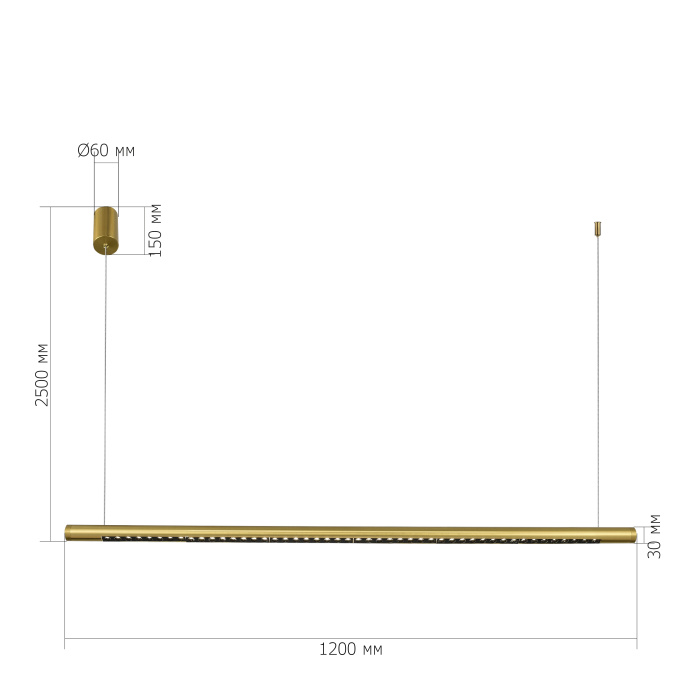 Светильник подвесной ST-Luce латунь/латунь LED 1*28W 4000K SL6238.313.01