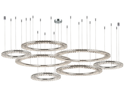 Горизонтальная композиция 8240 из семи плоских колец хром №61 Newport