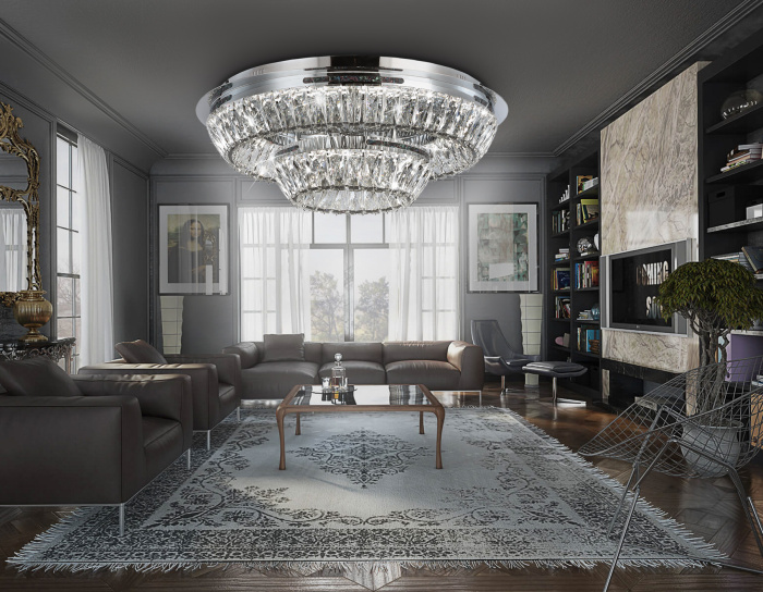 Потолочная светодиодная люстра с хрусталем Ambrella light TR5029