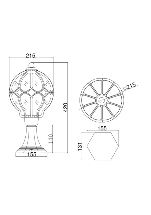 Садово-парковый светильник Maytoni Via O024FL-01G