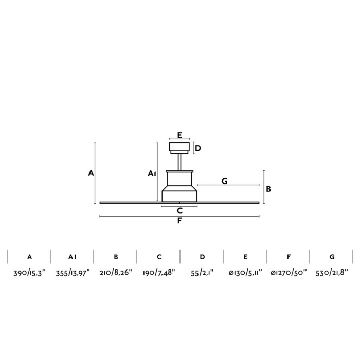 Вентилятор без света WINCHE Brown ceiling fan with DC motor