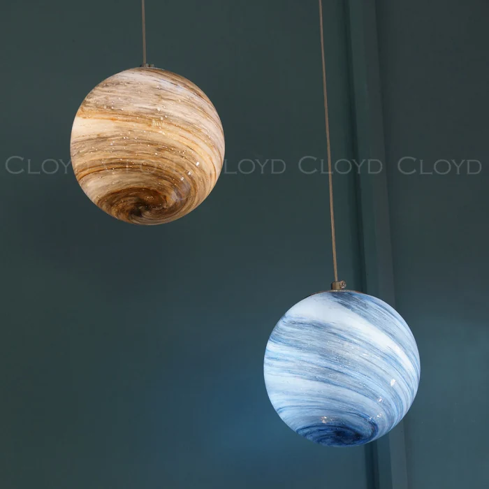 Подвесной светильник Cloyd LAPETUS P1 / Ø15 см - хром - коричн. стекло (арт.11314)