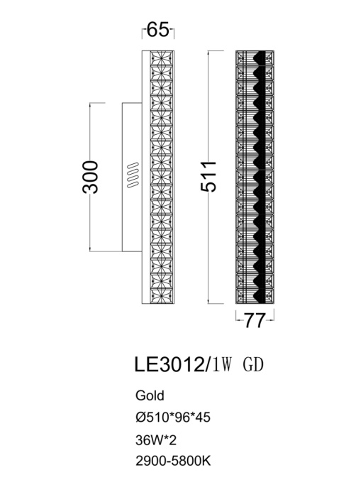 Настенный светильник Leon Delaina LE3012/1W GD