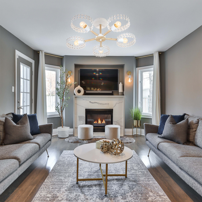 Потолочная люстра на штанге BANJO ESCADA 679/5P White