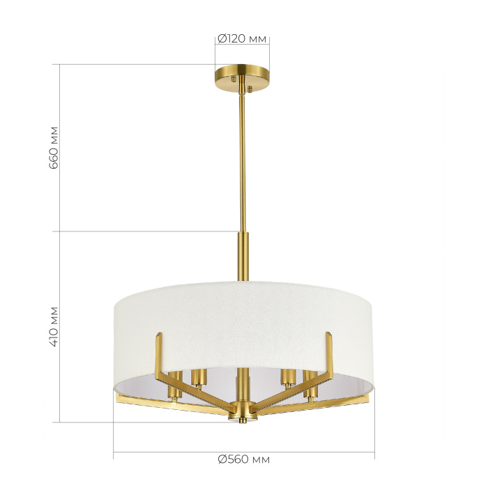 Светильник подвесной Латунь/Белый E14 5*40W SLE3010-303-05