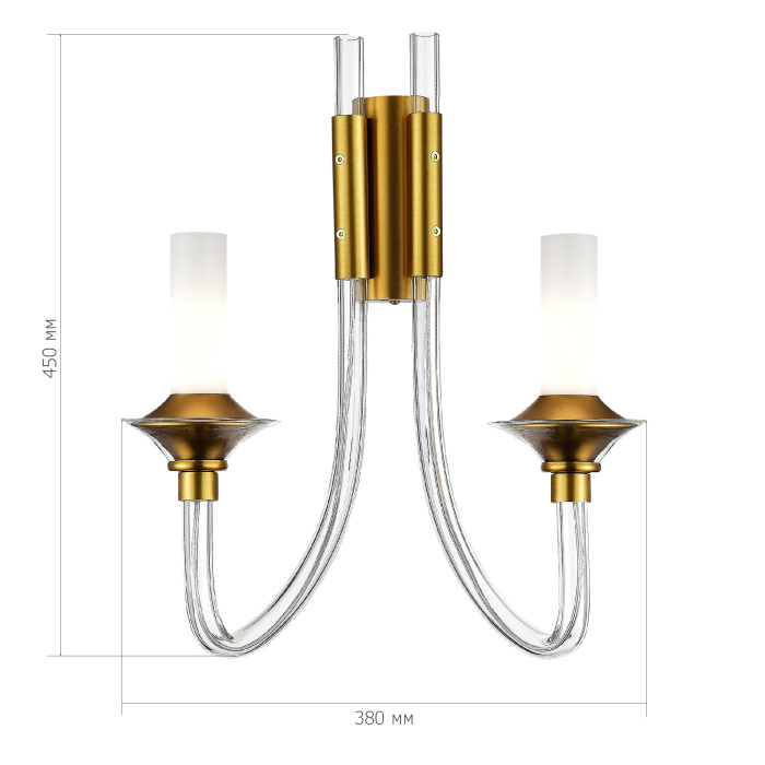 Бра ST-Luce Золотистый/Белый E14 2*40W SL1241.201.02