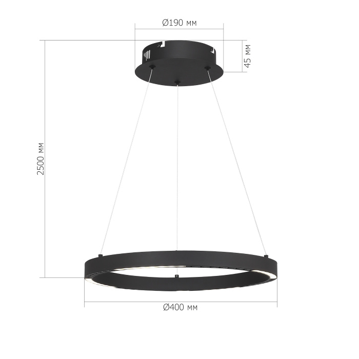 Светильник подвесной ST-Luce черный/черный LED 1*25W 4000K SL6238.423.01