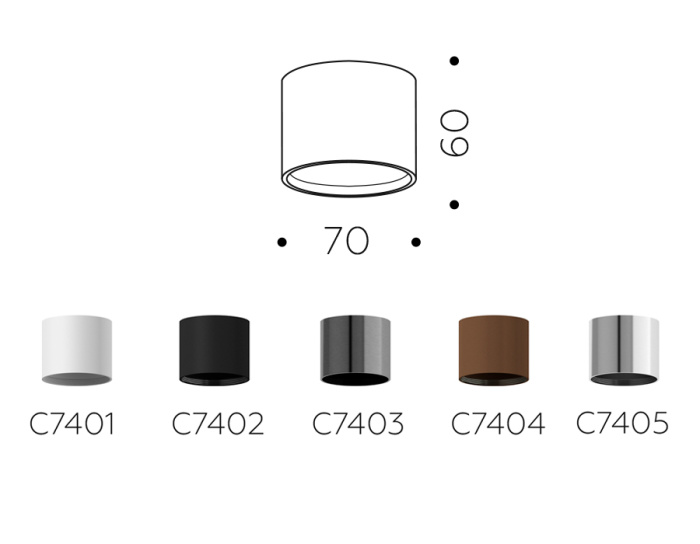 Корпус светильника накладной для насадок D70mm Ambrella light C7404