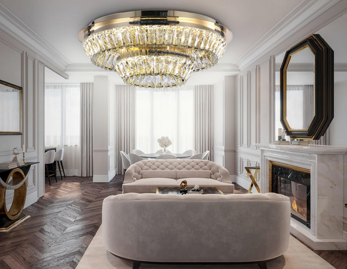 Потолочная светодиодная люстра с хрусталем Ambrella light TR5031