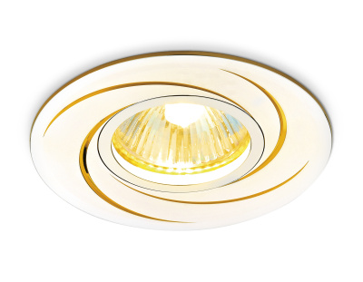 Круглый встраиваемый точечный светильник MR16 Ambrella light A506 AL/G