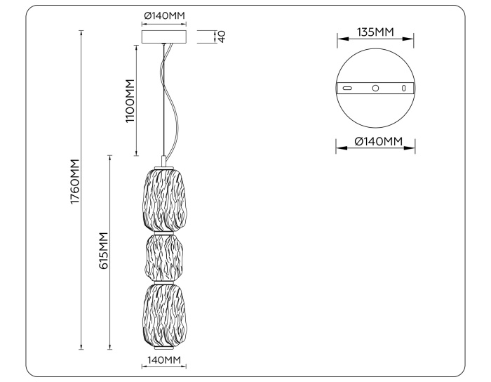 Подвесной светодиодный светильник HIGH LIGHT AMBRELLA LIGHT LH30102