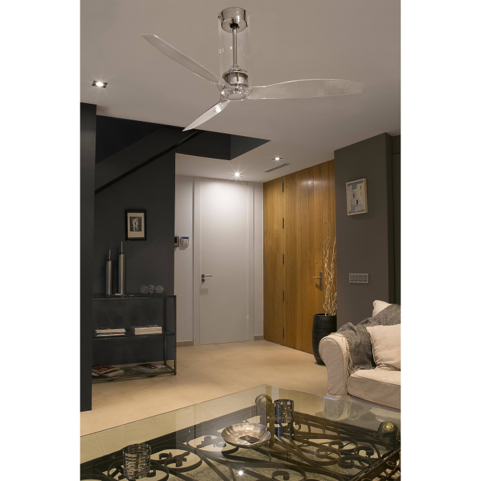 Вентилятор без света TUBE FAN Transparent ceiling fan with Dc motor