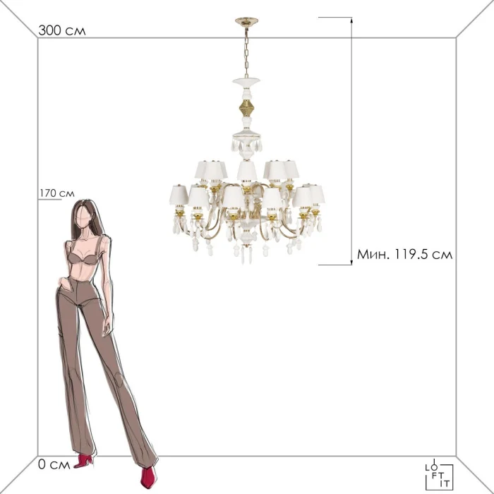 Подвесной светильник LOFT IT 10203/12+8 White