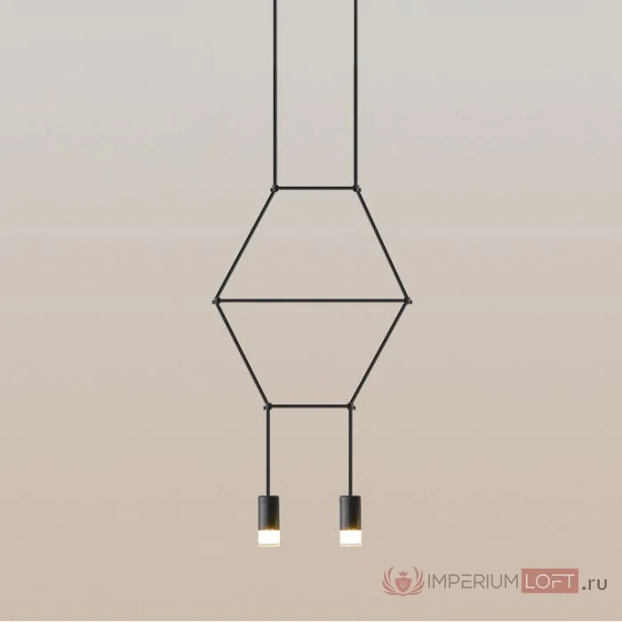 Подвесной светильник Via Wireflow polyhedral 2 Lineal Pendant Light ImperiumLoft