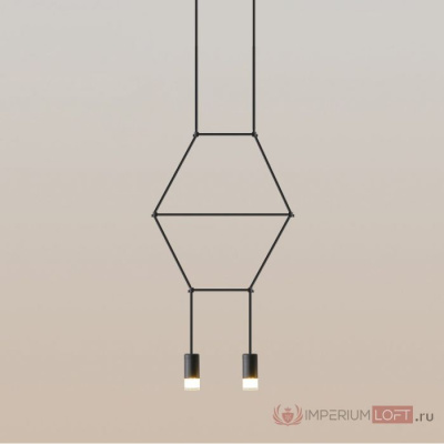 Подвесной светильник Via Wireflow polyhedral 2 Lineal Pendant Light ImperiumLoft
