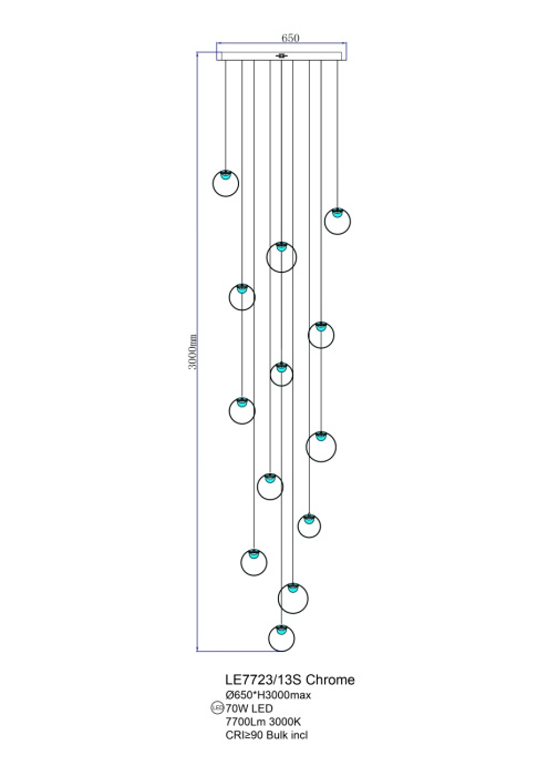 Подвесная люстра Leon Molecule LE7723/13S Chrome