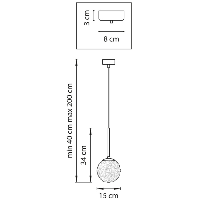Светильник подвесной BARI 1х40W G9 ХРОМ (в комплекте) 815210 (MD9500/1A)
