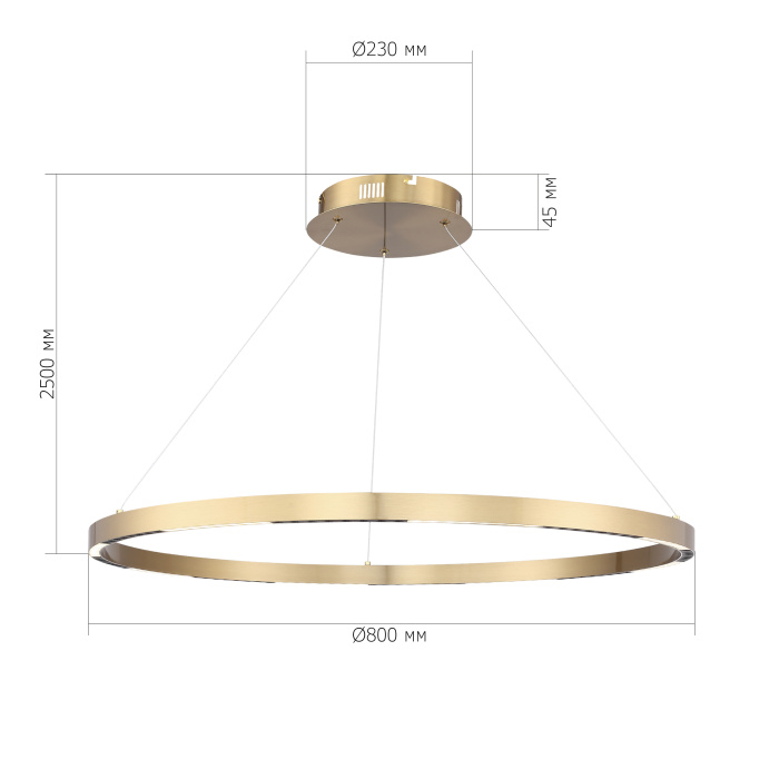 Светильник подвесной ST-Luce латунь/латунь LED 1*43W 4000K SL6238.343.01