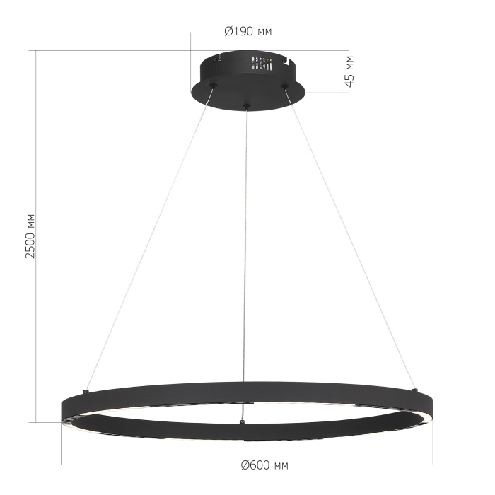 Светильник подвесной ST-Luce черный/черный LED 1*32W 4000K SL6238.433.01