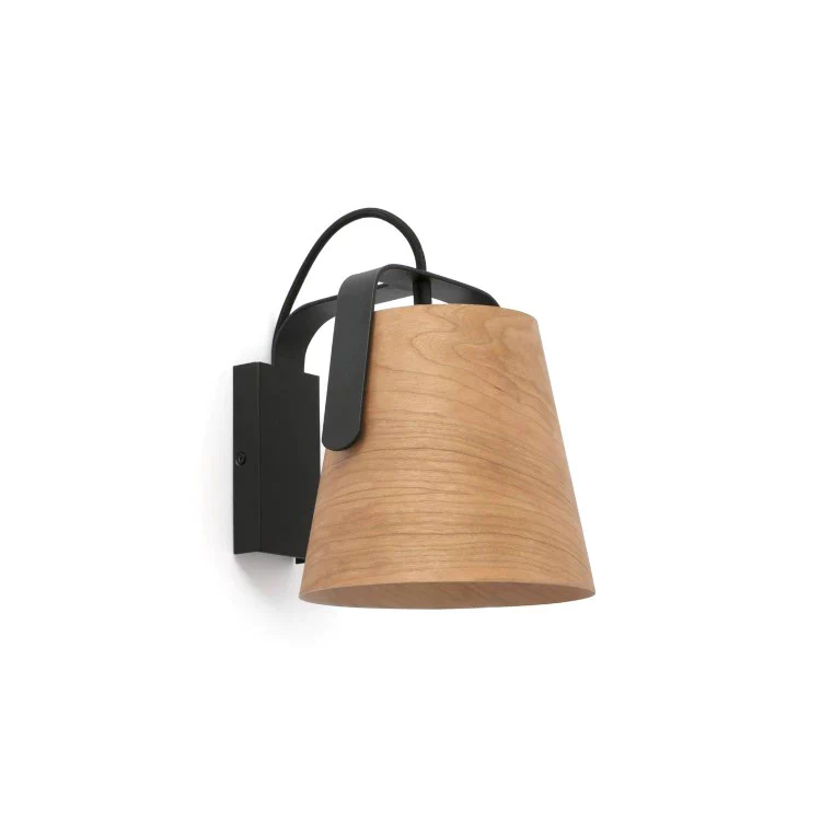 Настенный светильник STOOD Black and wood wall lamp
