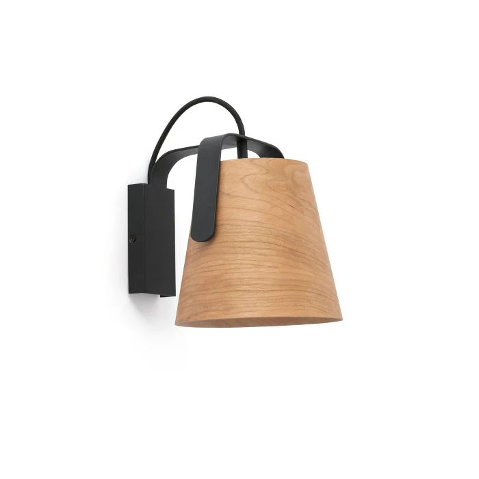 Настенный светильник STOOD Black and wood wall lamp