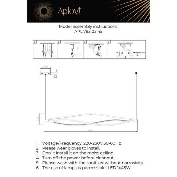Люстра подвесная Aployt Manon APL.783.03.45