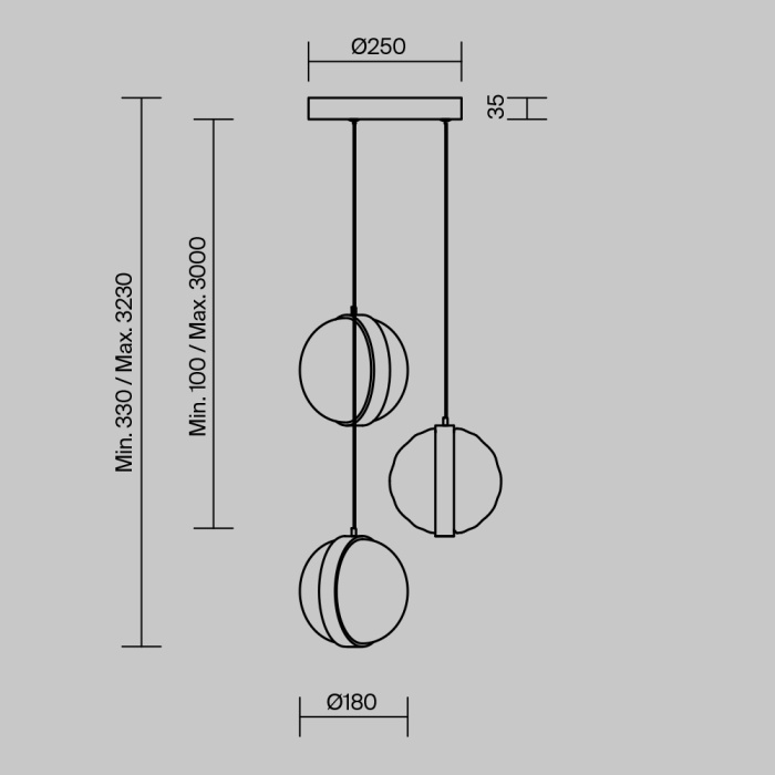 Подвесная люстра Maytoni Misterio MOD379PL-L17B3K