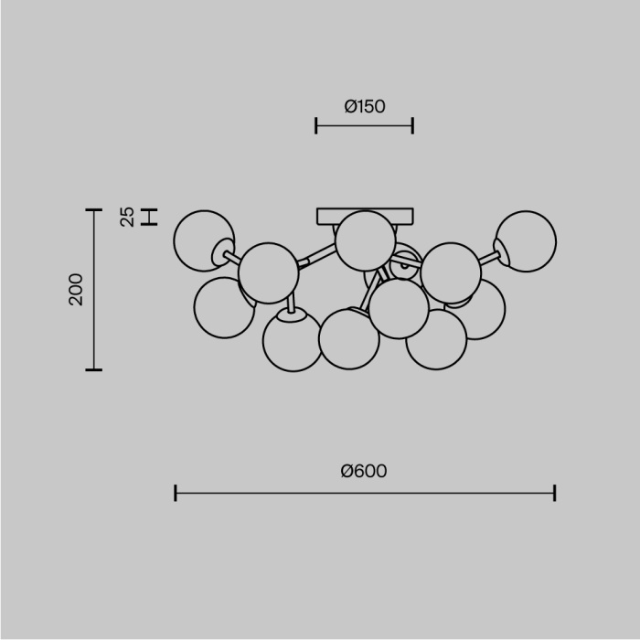 Накладная люстра Maytoni Dallas MOD545CL-12B