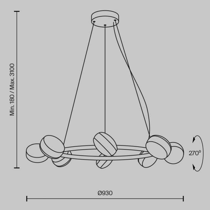 Подвесная люстра Maytoni Mind MOD299PL-L80BC3K