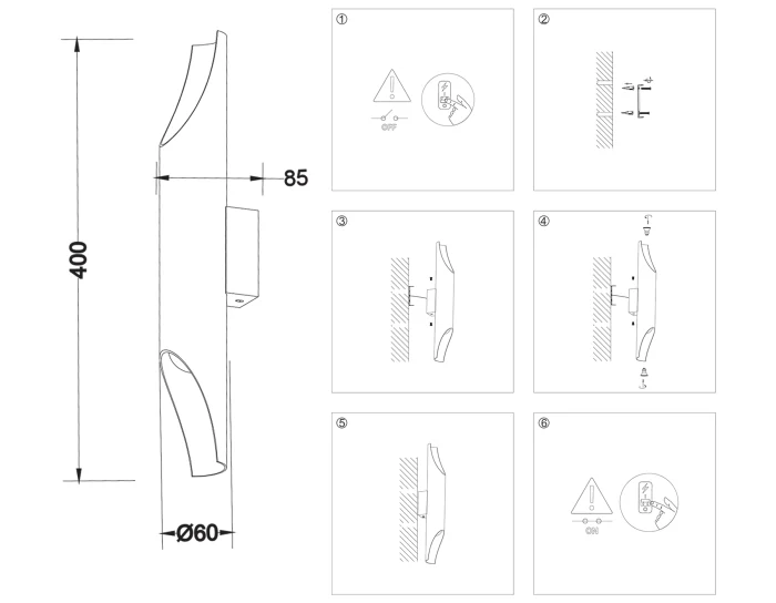 Светильник настенный со сменной лампой E27 Ambrella light TN5152