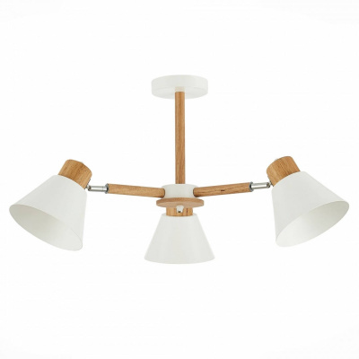 SLE103702-03 Люстра потолочная Светлое дерево, Белый/Белый E27 3*60W