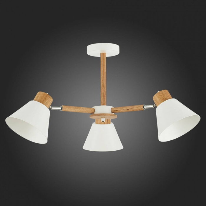 SLE103702-03 Люстра потолочная Светлое дерево, Белый/Белый E27 3*60W