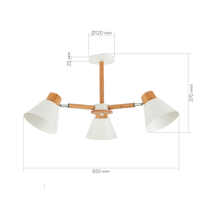 SLE103702-03 Люстра потолочная Светлое дерево, Белый/Белый E27 3*60W