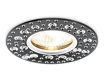 Круглый встраиваемый точечный светильник MR16 Ambrella light A801 BK/AL