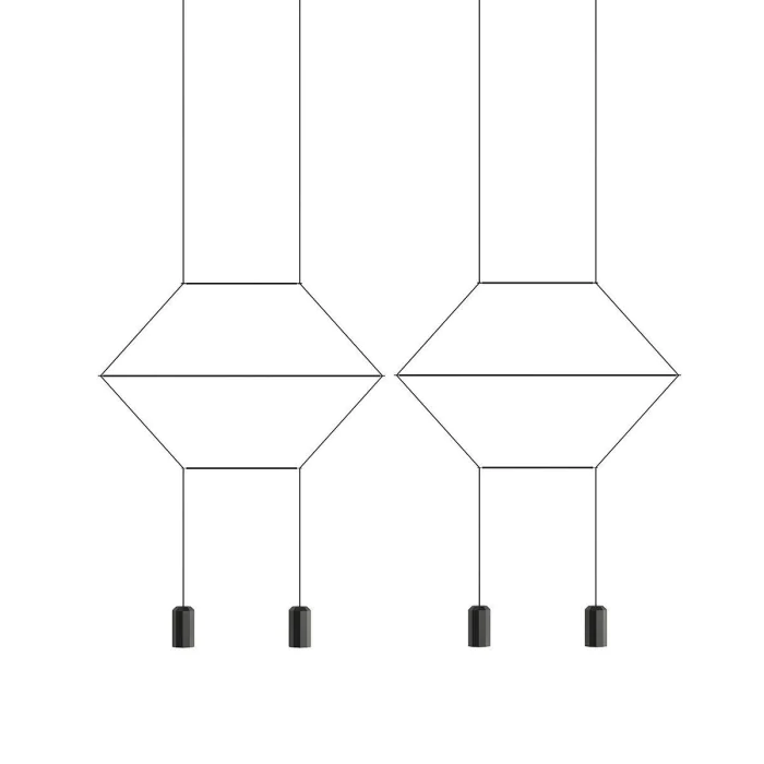 Подвесной светильник Via Wireflow polyhedral 4 Lineal Pendant Light ImperiumLoft