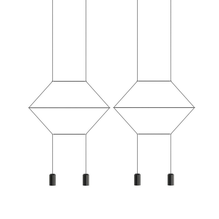 Подвесной светильник Via Wireflow polyhedral 4 Lineal Pendant Light ImperiumLoft