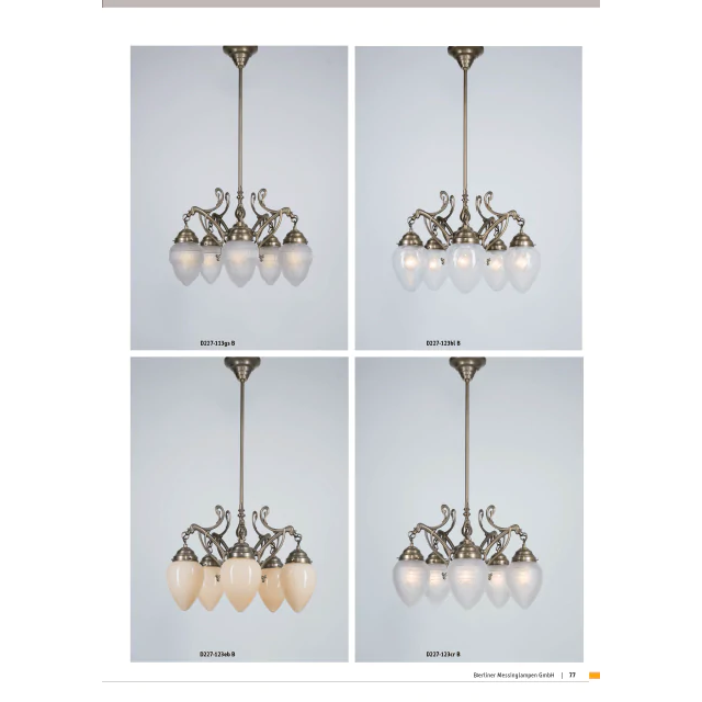 Люстра на штанге Berliner Messinglampen D227-123crB