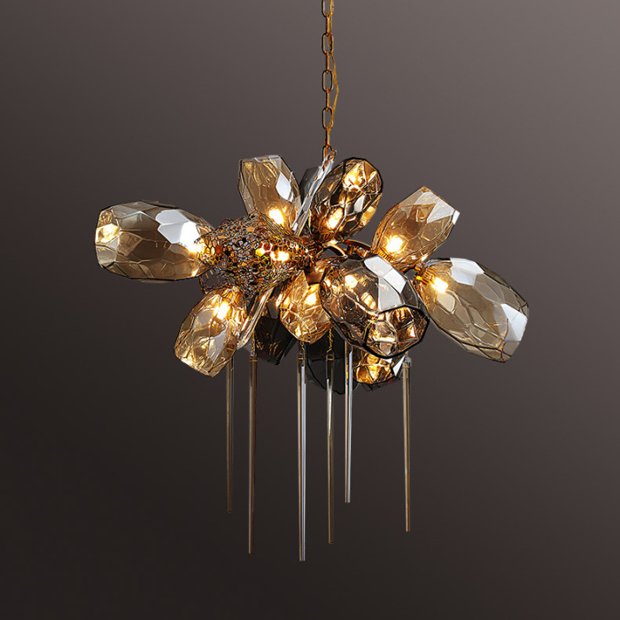 Подвесная люстра Delight Collection Britannica 8898P/AL gold/smoky