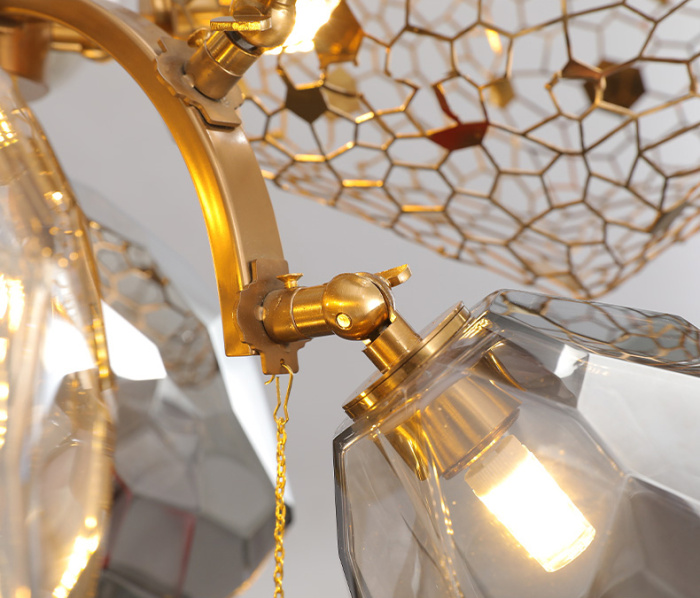 Подвесная люстра Delight Collection Britannica 8898P/AL gold/smoky