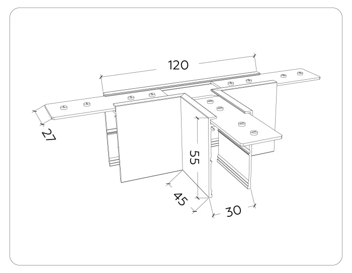 Коннектор Т-образный для накладного шинопровода Magnetic 220V Ambrella light GL1035