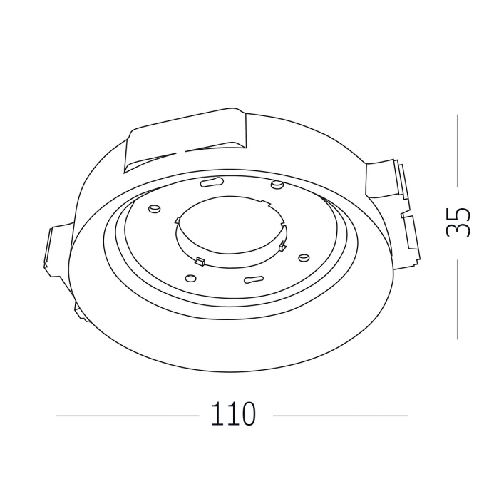 Светильник встраиваемый в натяжной потолок Белый, Серый GX53 1*12W 120 IP20 D110хH35мм220V Без ламп ST760.508.01
