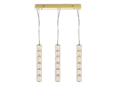 Горизонтальная композиция 8240 из трех  подвесных светильников золото №92 Newport