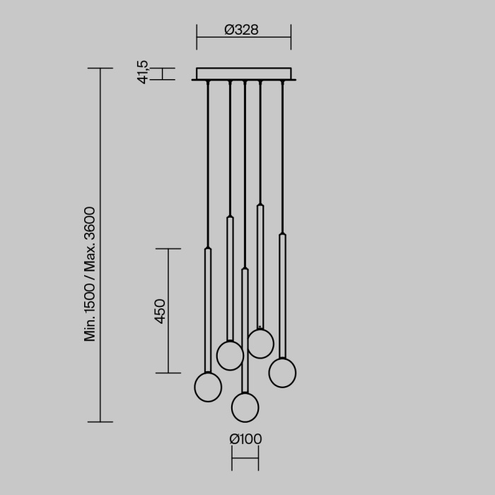Подвесной светодиодный светильник Maytoni Bubble dream MOD383PL-L16BBS3K