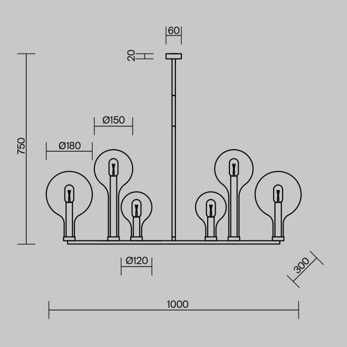 Подвесная люстра Maytoni Status MOD333PL-06B1