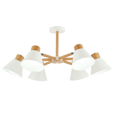 SLE103702-06 Люстра потолочная Светлое дерево, Белый/Белый E27 6*60W