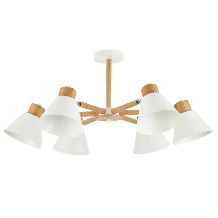 SLE103702-06 Люстра потолочная Светлое дерево, Белый/Белый E27 6*60W