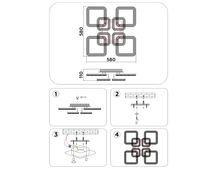 Потолочный светодиодный светильник с пультом Ambrella light FA3921