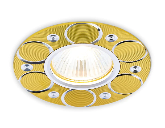 Круглый встраиваемый точечный светильник MR16 Ambrella light A808 AL/G
